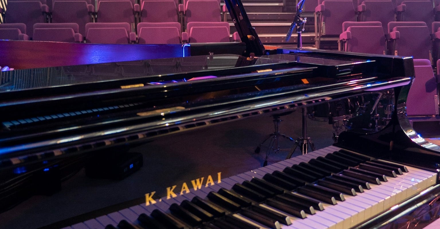 Closeup of grand piano