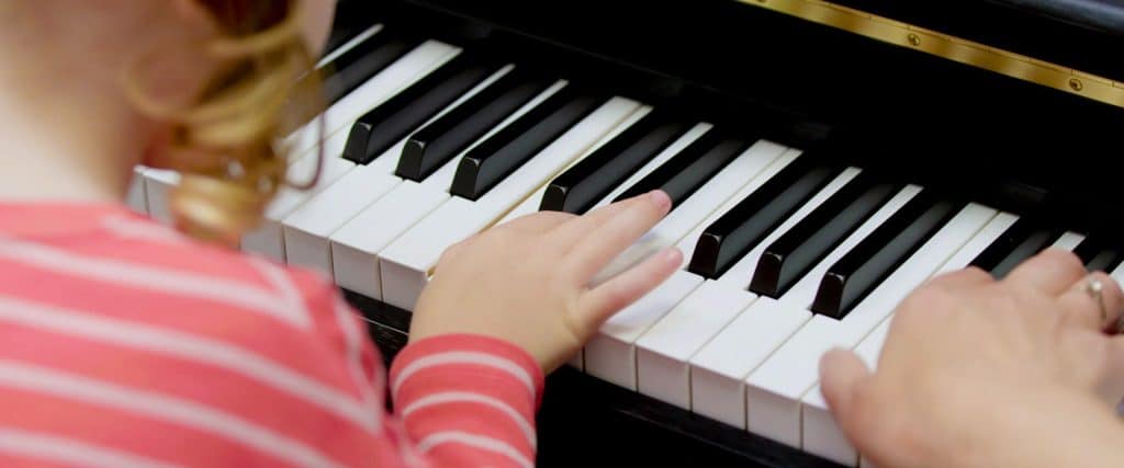 Closeup of a piano