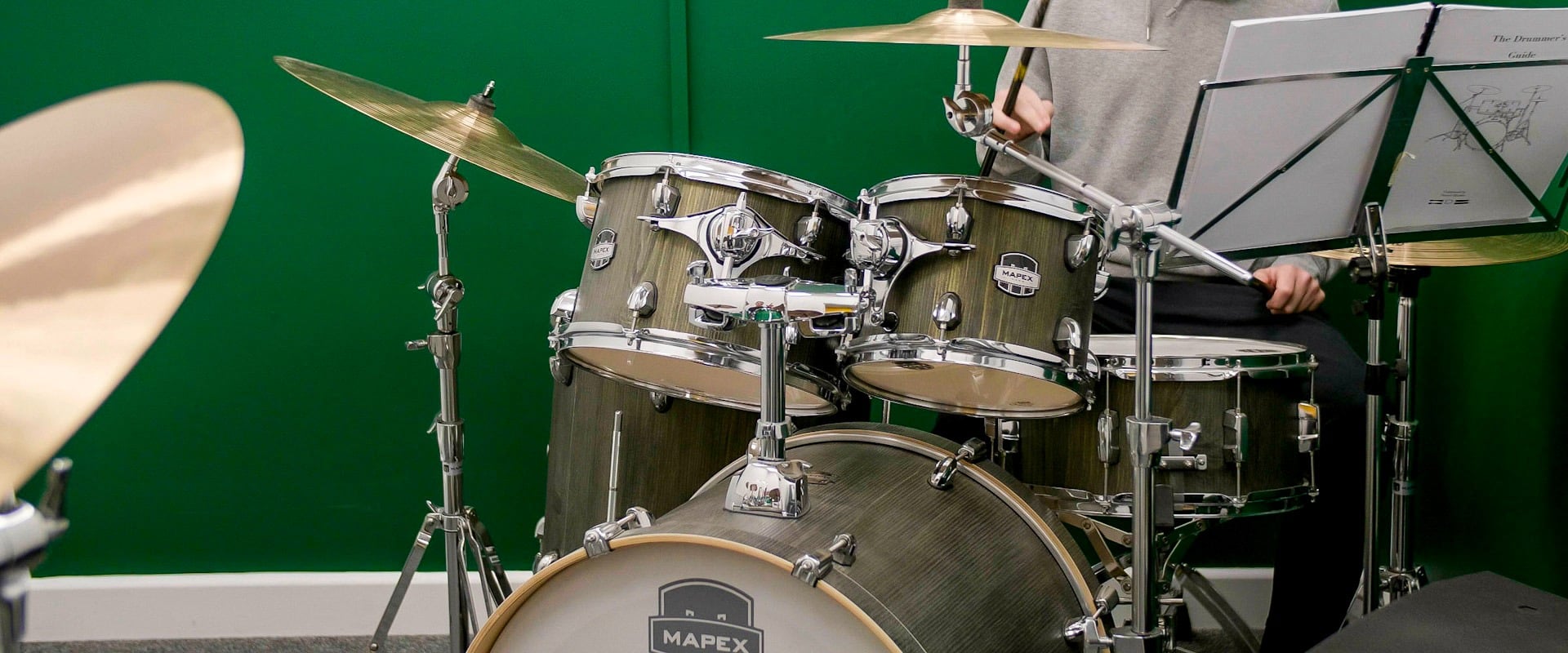 Closeup of a drum kit