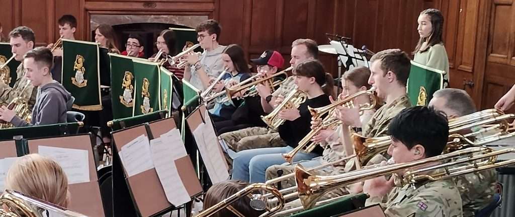 A photo of The Band of The Royal Yorkshire Regiment performing