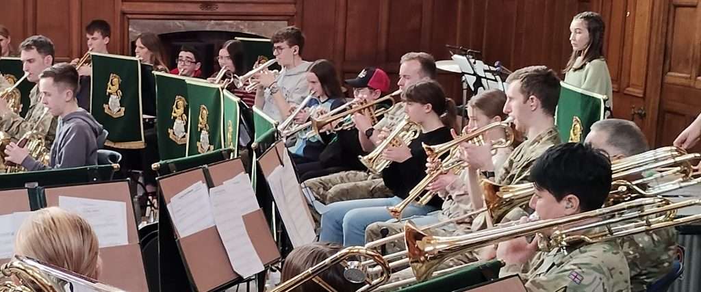 A photo of The Band of The Royal Yorkshire Regiment performing